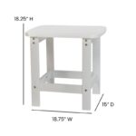 White Balasi All-Weather Poly Resin Adirondack Side Table - Patio Table - Image 6
