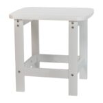 White Balasi All-Weather Poly Resin Adirondack Side Table - Patio Table - Image 4