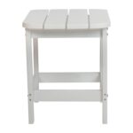 White Balasi All-Weather Poly Resin Adirondack Side Table - Patio Table - Image 3