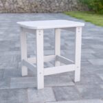 White Balasi All-Weather Poly Resin Adirondack Side Table - Patio Table