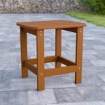 White Balasi All-Weather Poly Resin Adirondack Side Table - Patio Table - Image 12