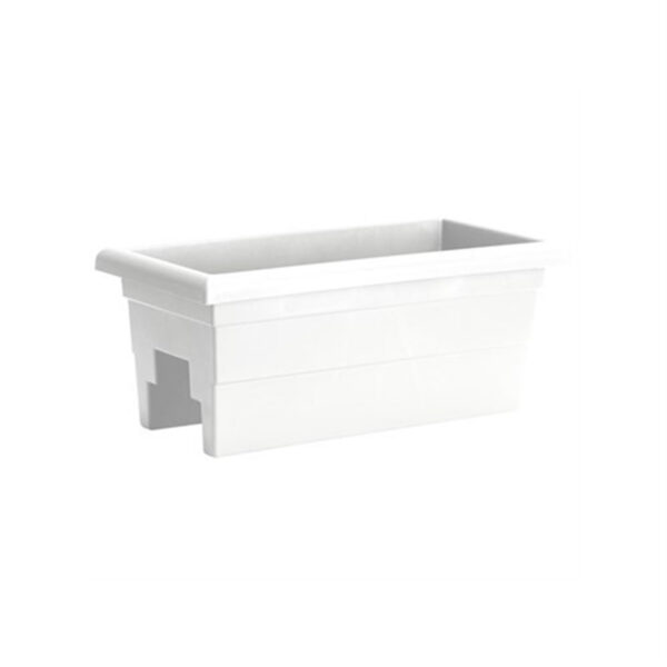 White Kaysville Plastic Railing Planter - Image 2