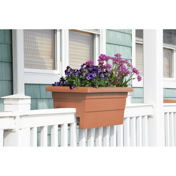White Kaysville Plastic Railing Planter - Image 6