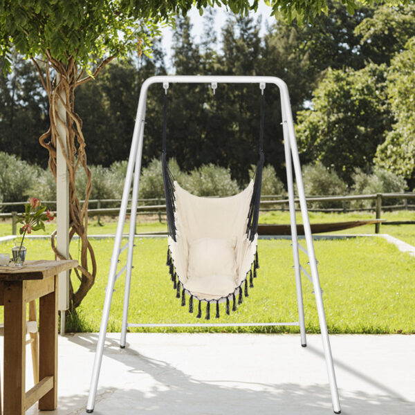 White Laimis Powder Coated Steel Hammock Stand - Image 4