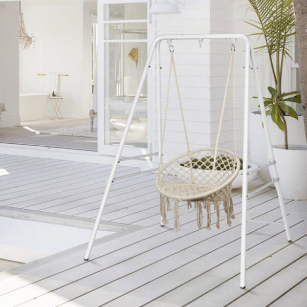 White Laimis Powder Coated Steel Hammock Stand - Image 8