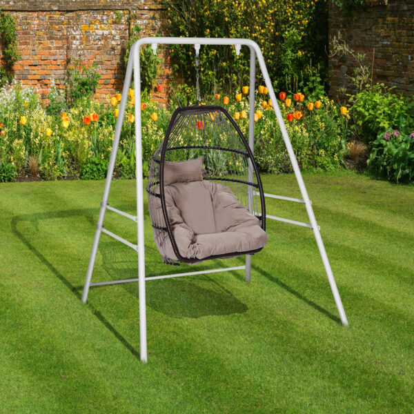 White Laimis Powder Coated Steel Hammock Stand - Image 7