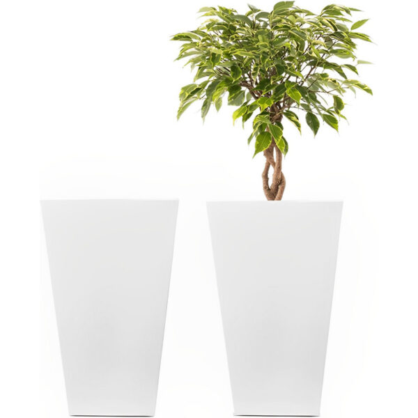 White Maiwenn 2-Piece Plastic Pot Planter Set (Set of 2) - Image 8