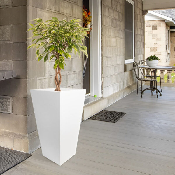 White Maiwenn 2-Piece Plastic Pot Planter Set (Set of 2) - Image 2