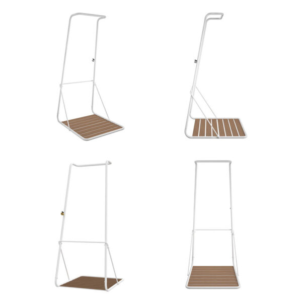 White Rainey Outdoor Shower With Xl Base And Waterfall Bar - Image 5