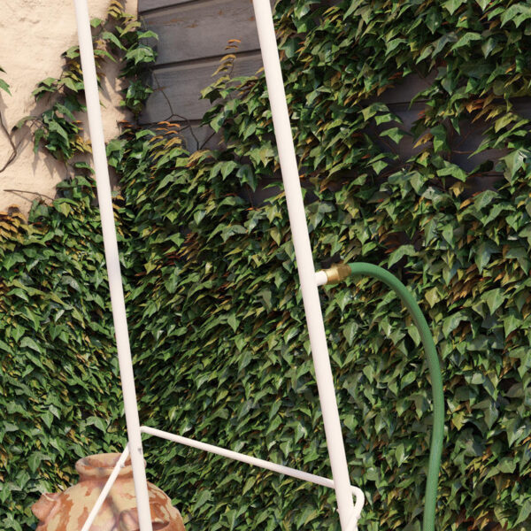 White Rainey Outdoor Shower With Xl Base And Waterfall Bar - Image 3