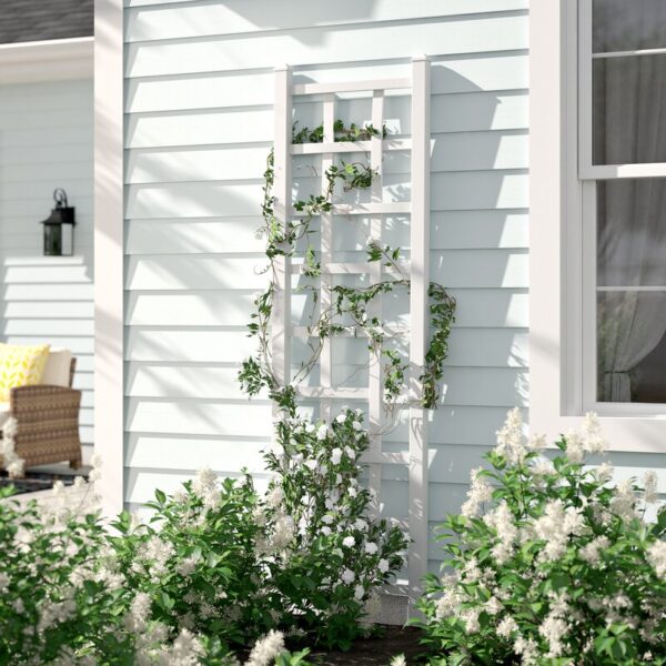 White Reinke 75'' H x 22'' W Vinyl Lattice Panel Trellis - Image 2
