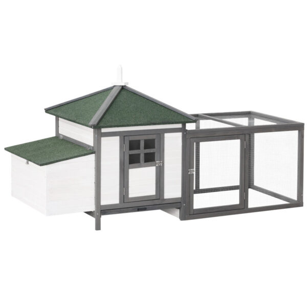 White/Gray Janda 16.075 Square Feet Chicken Coop with Chicken Run - Image 2