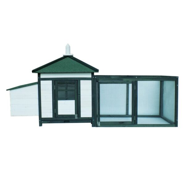 White/Gray Janda 16.075 Square Feet Chicken Coop with Chicken Run - Image 10