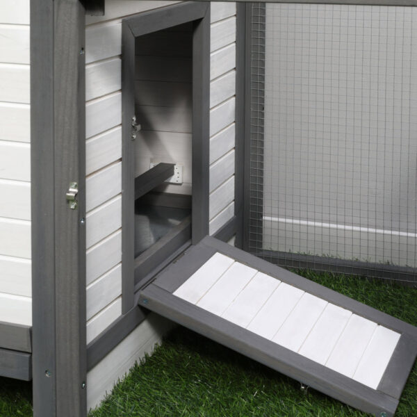 White/Gray Janda 16.075 Square Feet Chicken Coop with Chicken Run - Image 3