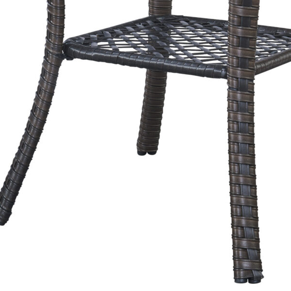 Wicker Rattan Side Table With Built-In Glass - Image 4