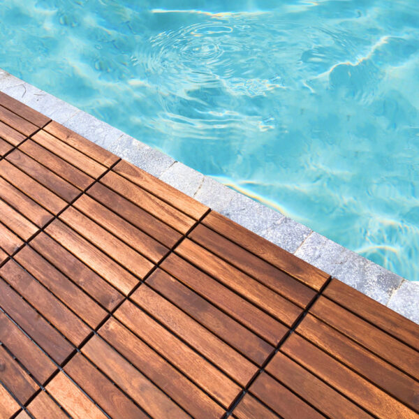 Wood Deck Titles 12" X 12" Acacia Wood Interlocking Tiles in Brown - Image 5