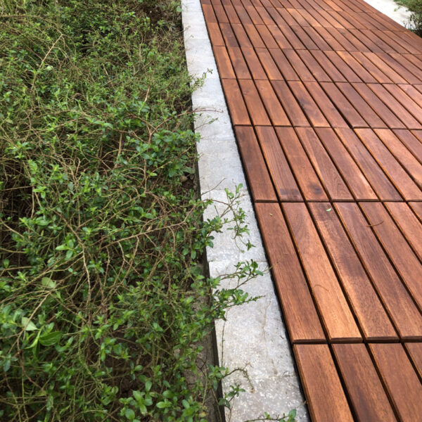 Wood Deck Titles 12" X 12" Acacia Wood Interlocking Tiles in Brown - Image 3