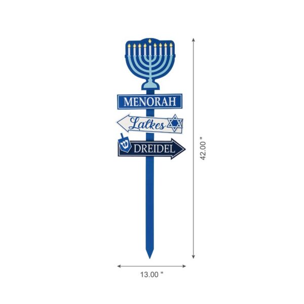 Wooden Menorah Garden Stake - Image 6