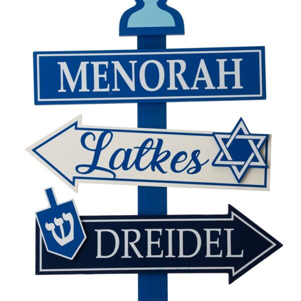 Wooden Menorah Garden Stake - Image 3