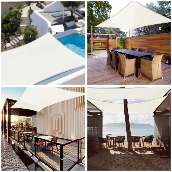 Yescom 13X7ft 97% UV Block Rectangle Sun Shade Sail Outdoor Patio Pool Garden Yard Lawn Carport Cover Net Awning Canopy Bright Orange - Image 4