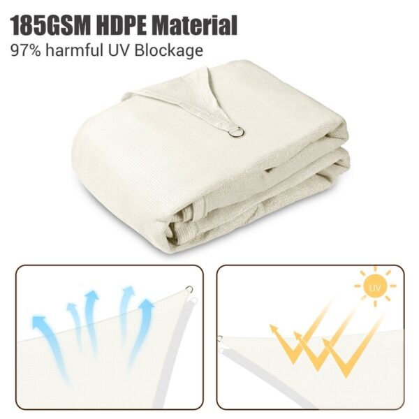 Yescom 13X7ft 97% UV Block Rectangle Sun Shade Sail Outdoor Patio Pool Garden Yard Lawn Carport Cover Net Awning Canopy Bright Orange - Image 8