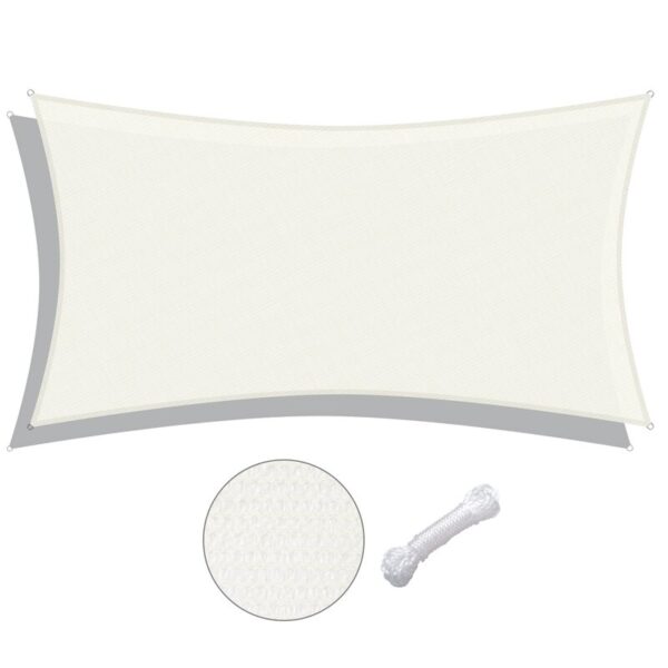 Yescom 13X7ft 97% UV Block Rectangle Sun Shade Sail Outdoor Patio Pool Garden Yard Lawn Carport Cover Net Awning Canopy Bright Orange - Image 3