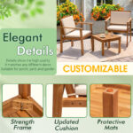 Yvelines Solid Wood 2 - Person Seating Group with Cushions - Image 6