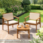 Yvelines Solid Wood 2 - Person Seating Group with Cushions - Image 2