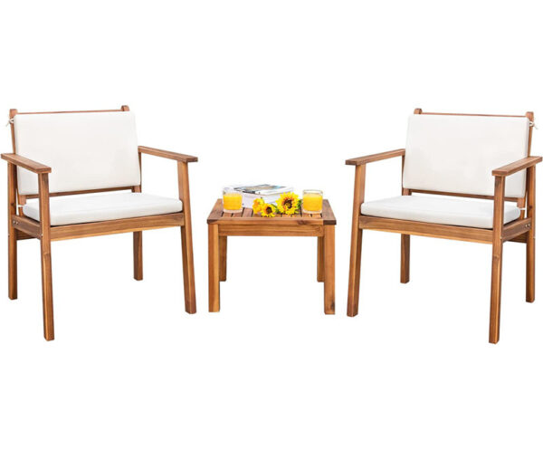 Yvelines Solid Wood 2 - Person Seating Group with Cushions - Image 5