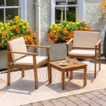 Yvelines Solid Wood 2 - Person Seating Group with Cushions