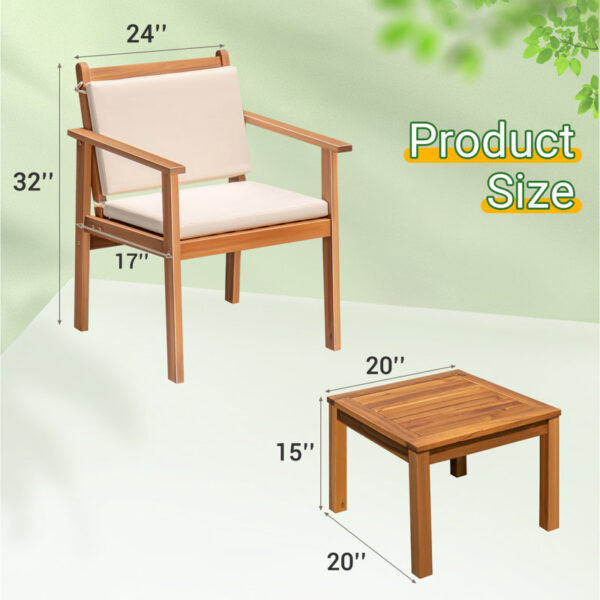 Yvelines Solid Wood 2 - Person Seating Group with Cushions - Image 8