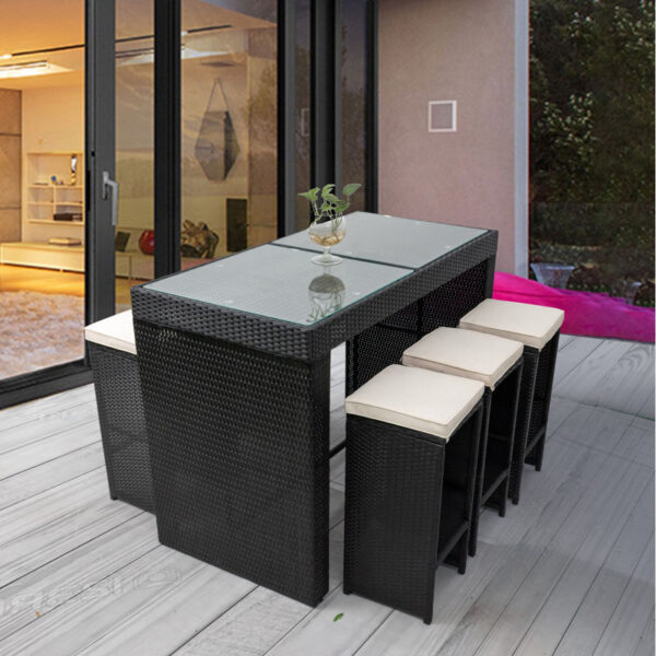 Zamo Hokku Designs Bar Set with Wicker Outer Material - Image 2