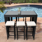 Zamo Hokku Designs Bar Set with Wicker Outer Material