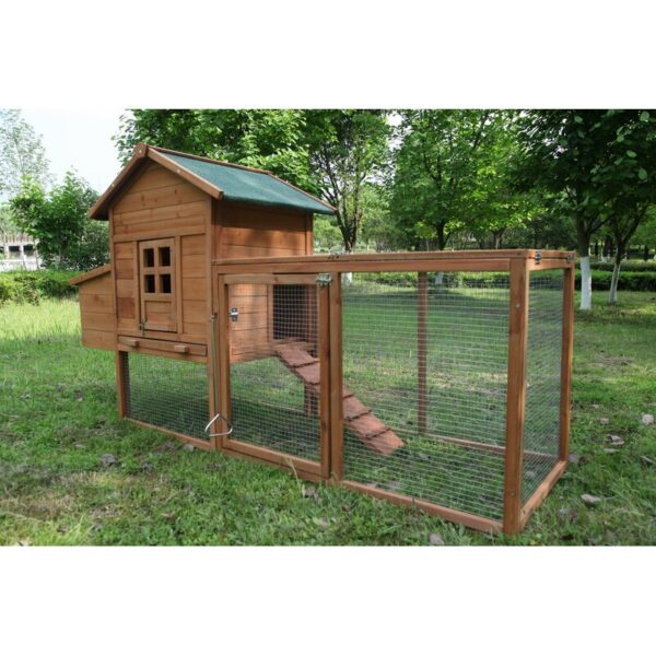 Zebediah 12 Square Feet Chicken Coop with Chicken Run - Image 3