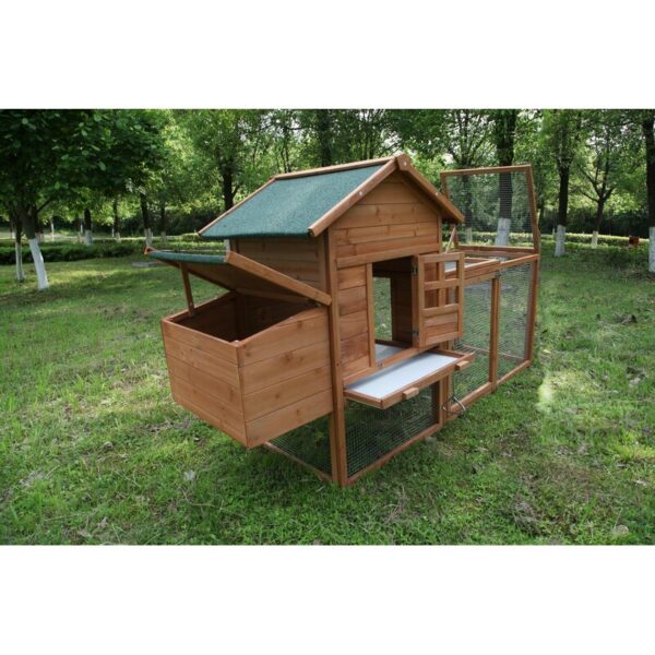 Zebediah 12 Square Feet Chicken Coop with Chicken Run - Image 5