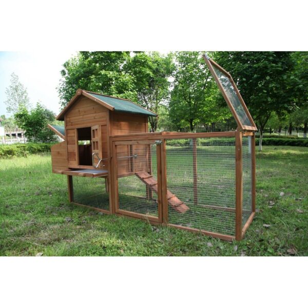Zebediah 12 Square Feet Chicken Coop with Chicken Run - Image 6