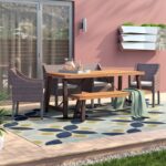 Zeferino Rectangular 6 - Person Outdoor Dining Set - Image 2