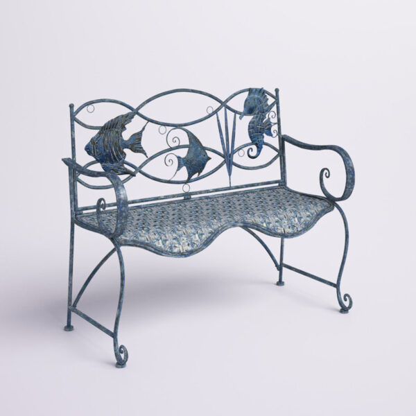 Zev Metal Outdoor Bench - Image 2