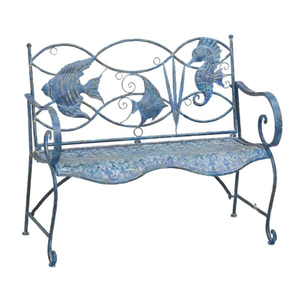 Zev Metal Outdoor Bench - Image 3