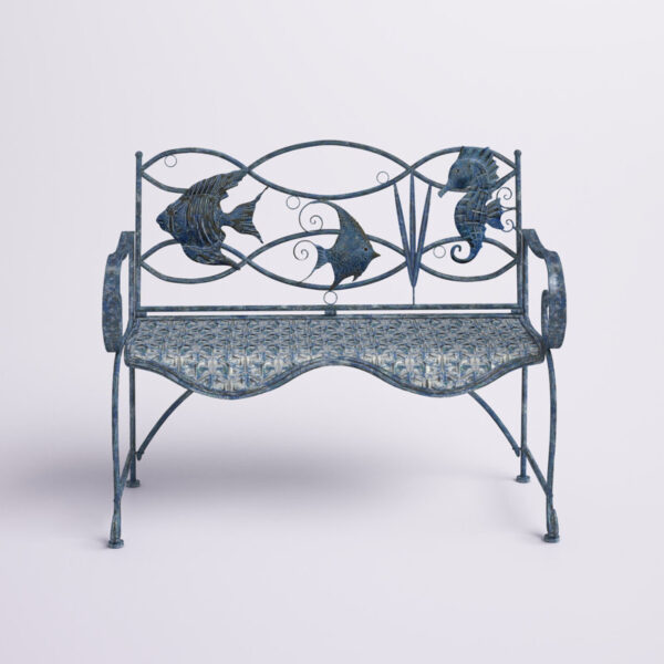 Zev Metal Outdoor Bench - Image 4